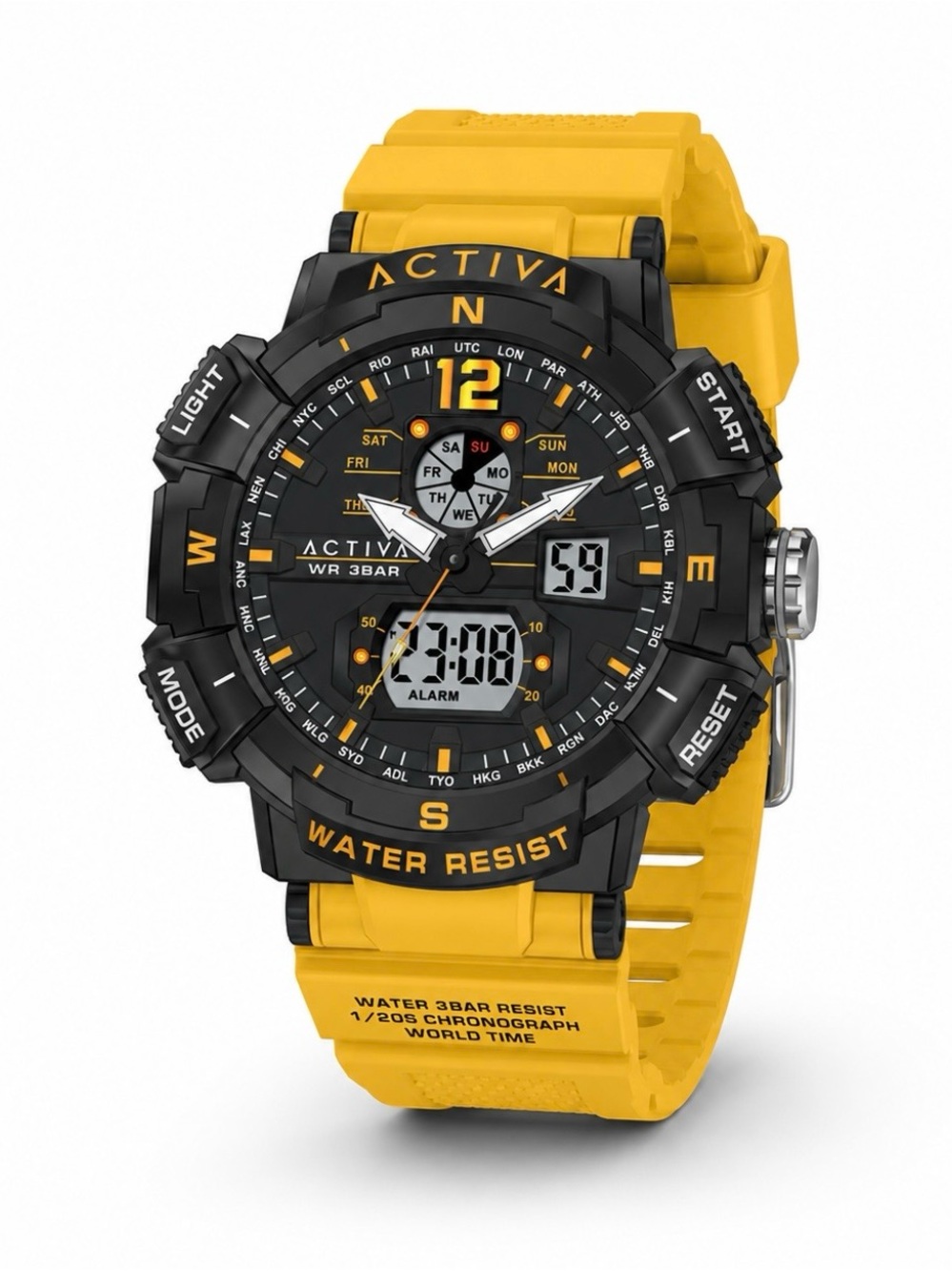 Activa X Invicta
Digital Analog Men's Watch - 53mm, Yellow Black (ACW8045-004)